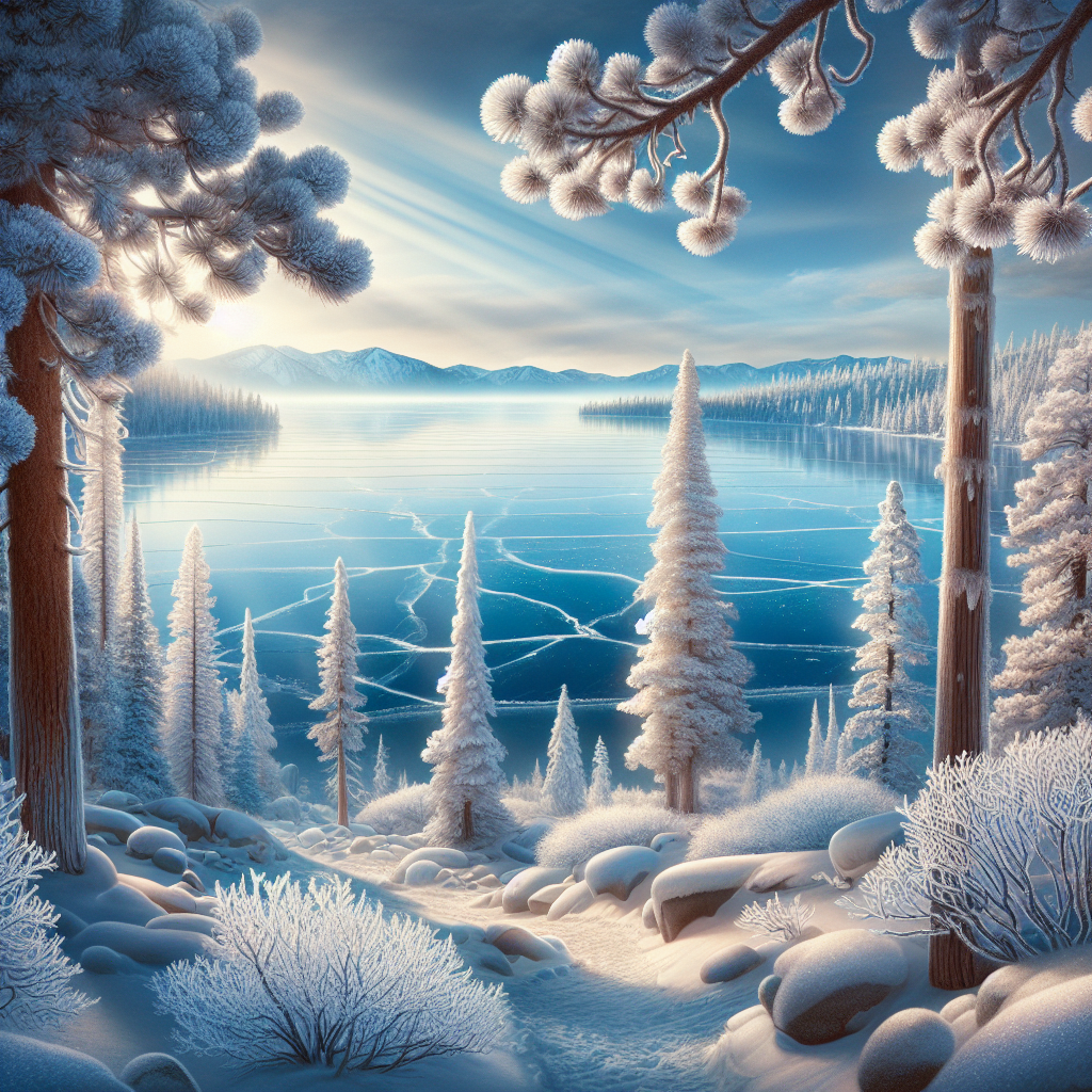 Lake Tahoe, a stunning winter landscape for ice fishing